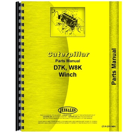 D7K Hyster Winch Attachment Parts Manual Fits Caterpillar CTPD7K, W8K